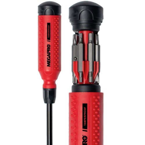 Megapro Tamperproof 15 in 1 Multi Bit Screwdriver (Red/Black)