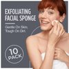 HartFelt FacialExfoliation Beauty Box with Face Scrub Super Soft Exfoliating Bath Sponge Set, Gentle Skin Exfoliator & Dead Skin Remover, Shower Sponges for Women & Men, Shower Scrubber Gift Box, 10pk
