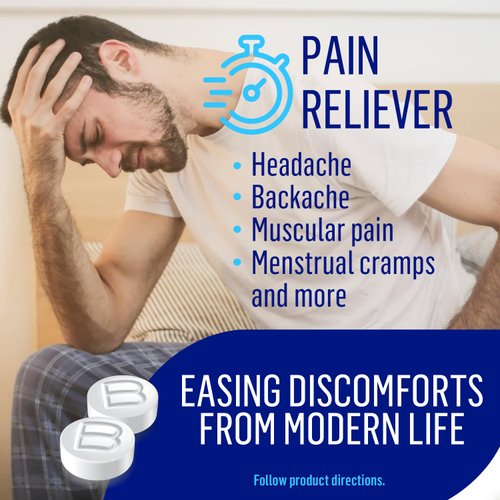 Bufferin Aspirin 325mg, Pain Reliever & Fever Reducer, with 3 Buffering Agents Relieves 7 Types of Pain: Headaches, Back Ache, Arthritis, Muscle Aches & More, for Adults, 130 Coated Tablets, 1-Pack