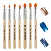 7 Pcs Gel Nail Brush Acrylic Nail Brush French Tip Brush French Manicure Pen Nail Art Brushes for Home Salon Use