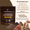Real Mushrooms Unsweetened Organic Hot Chocolate Mix with 5 Defenders (Turkey Tail, Chaga, Maitake, Shiitake, & Reishi Mushroom) - Organic Cacao Powder - Vegan Mushroom Supplement, 15 Servings