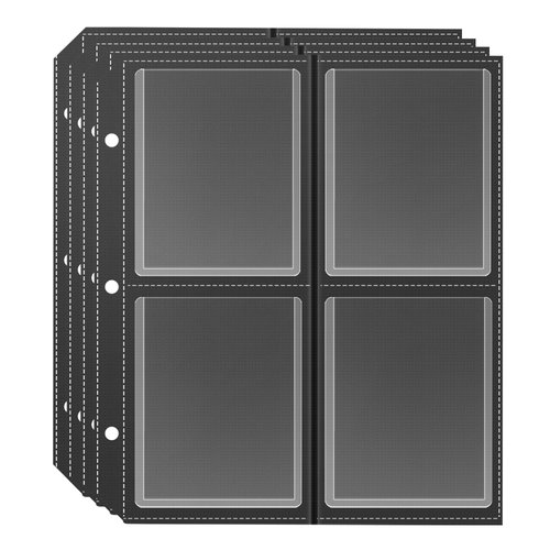 Top Loaders Sleeves 4 Pocket Trading Card Storage Refill Binder Pages, Top Loaders Baseball Card Storage Sleeves-50 Pack