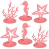 6Pcs/Pack Pink Mermaid Party Decoration DIY Felt Table Centerpiece Under The Sea Party Decorations for Ocean Theme Girl Little Mermaid Birthday Baby Shower Party Supplies