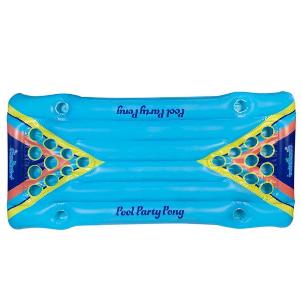 PoolCandy Inflatable Pool Party Pong; an Easy Set up Pool, Lake or Beach Pong Game. Perfect for Your Next BBQ, Pool or Beach Party.
