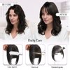 EBENK Clip in Bangs-100% human hair Brown Black French Bangs in hair pieces, Fake Bangs Hair Clip, Easy Hair Extensions for women, Clip on Bangs Curved Bangs for Daily Wear