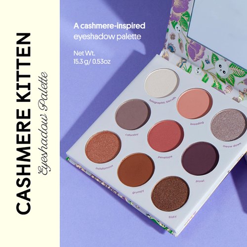 Winky Lux Cashmere Kitten Eyeshadow Palette, 9 shades in Holographic, Matte, Satin & Shimmer Shades
