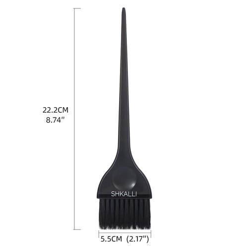 Hair Colouring Tool Set - Wide hair colouring brush with soft bristles and double row design. Mini hair colour cream stirrer, pointed tail comb. (Black, Black Bristle Set B)…