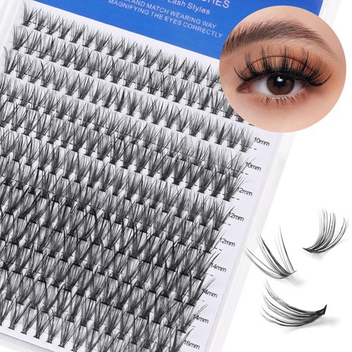 Lash Clusters DIY Eyelash Extensions 240 Clusters Eyelashes 30D Curl Individual Lashes Eyelash Clusters Extensions Lashes Cluster DIY at Home (30D-8-16mm)