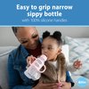 Dr. Brown's Milestones Narrow Sippy Spout Bottle with 100% Silicone Handles, Easy-Grip Handles with Soft Sippy Spout, 8oz/250mL, Light-Pink & Ecru, 2-Pack, 6m+