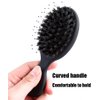 Boar Bristle Mini Hair Brush Travel Detangling Paddle Brush for Curly Fine Straight Natural Tangled Hair, Anti-frizz Detangler Brush Styling Hairbrush for Women Men, Boar Nylon Mixed Bristle Brush