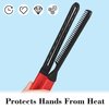 Chengu 2 Pcs Boar Bristles Clamp Double Sided Straightening Comb and Flat Iron Brush for Hair Styling and Straightening Knotty Unkempt Hair (Black, Rose Red)
