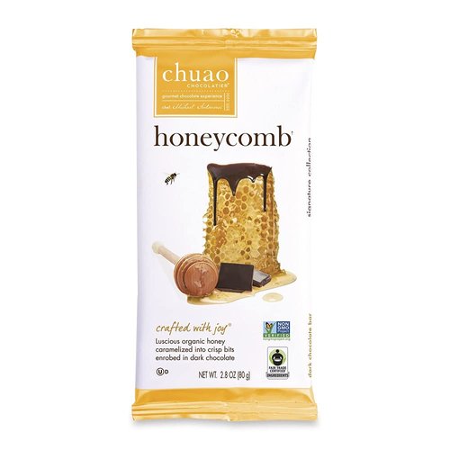 Chuao Chocolatier Honeycomb Dark Chocolate Bars | Gourmet Chocolate Honey Artisan European No Preservatives | For Gift Baskets, Christmas, Valentines Day, Gifts for Women, Men, Birthday, Thank You, Care Package | 3 Pack