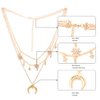 LittleB Layered Necklaces Star Chain Moon Pendant Necklace For Women