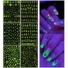 6 Sheets Nail Art Stickers Luminous Nail Art Supplies 3D Self-Adhesive Nail Decals Flame Star Moon Heart Butterfly Rose Flower Designer Nail Stickers for Women Design Manicure Art Decorations