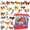 Christmas Advent Calendar Cat Dog Figurines - 2024 Christmas Holiday Gift Animals for Kids and Adults, 24 Boxes Countdown Calendar to Christmas Centerpiece Home Decorations