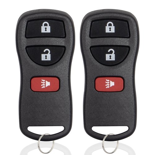 Key Fob Keyless Entry Remote Compatible with Nissan Xterra Titan Armada Frontier Quest Sentra Murano Pathfinder Sentra Versa/ Infiniti FX35 FX45 QX4 3 Buttons Car Key KBRASTU15 (2 Packs)