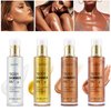 Shimmer Body Oil Waterproof Body Luminizer Bronze, Face Brighten Moisturizing Long Lasting Liquid Illuminator Highlighter, Shimmer Body Glitter Oil Summer Makeup Glow