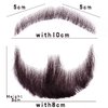 CliCling Human Hair Fake Face Beard and Mustache Costume Beard for Adults Men Realistic Makeup Lace Invisible False Beards (Black Brown)