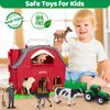 Farm Animals Toys for 1 2 3 4 5 Year Old Toddlers Girls Boys, Big Red Barn Farm with Figures Animals and Tractor Toys for Kids, Farm Playset Educational Learning Toys, Ideal Christmas Birthday Gifts