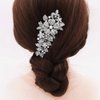 Missgrace Women Bridal Wedding Prom Simple Dainty Silver Gold Rhinestones Crystal Flower Leaf Side Hair Comb Special Occasion Headpiece Hair Accessories for Women Bride (Silver 5)
