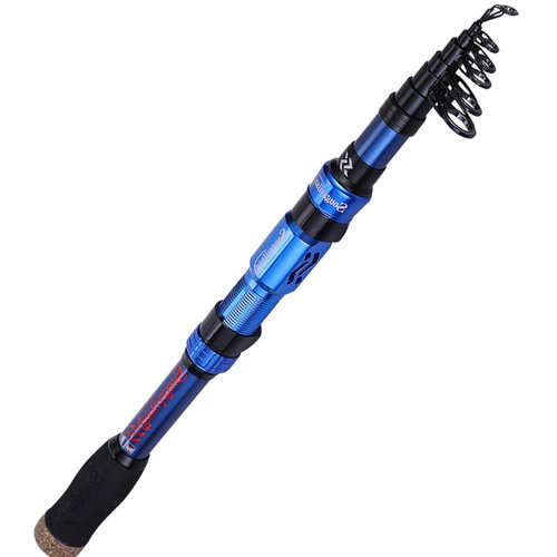 Sougayilang Fishing Rod Telescopic Fishing Rod Portable- 24 Ton Carbon Fiber,CNC Machined Reel Seat, Comfortable EVA Handle, Travel Fishing Pole for Bass Trout Fishing(Blue,2.4M/7.89FT)