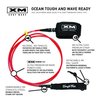 XM SURF MORE Regular 10ft Surfboard Leash with Tangle Free Upgrade, Cord Thickness (.270in), Key Pocket, Unbreakable Swivels, Detachable Railsaver, Made in USA