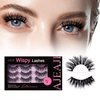 AJEAJE False Eyelashes,10 Pairs Black Natural 3D Faux Mink Soft Natural Eyelashes,Lightweight Handmade Wispy Fluffy Cat Eye Lashes Fiber Length 14-16mm,34-35mm Lash Band Length