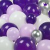 Kozee Dark Purple and silver Balloon garland kit 126Ppcs with light lilac White silver starburst crown foil balloons for Girl 15/16 Birthday anniversary graduation Party Decorations