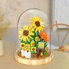 ZYLEGEN Sunflower Bouquets Building Toy with Dust Cover,Creative Project for Home/Office Desk Décor,Idea Housewarming Creative Toy for Mom Woman Adults(558Pcs)