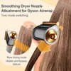AFDD Anti-Flying Smoothing Nozzle and Round Volumizing Brush for Dyson Airwrap Styler HS01/HS05 Hair Smoothing Dryer Hair Volumizer Attachment (Gold)