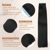 Tape in Hair Extenions Real Human Hair #1 Jet Black Hair Extensions Tape in Straight Seamless Skin Weft Tape Hair Extensions 50g 20Pcs
