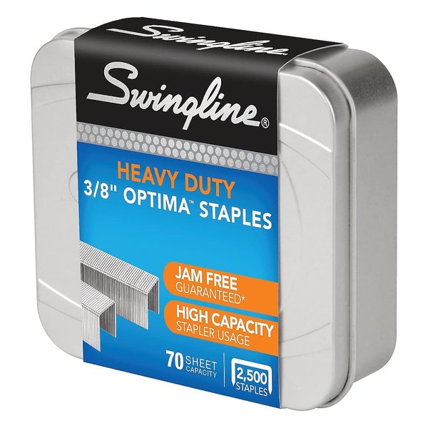 Swingline Staples, Premium High Capacity for Desktop Staplers, 3/8" Length, 125/Strip, 2500/Box, Jam Free, Optima (35550)