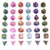 SmartDealsPro 6 x 7 Sets (42 pcs) Glitter Polyhedral Dice Sets with Pouches for DND RPG MTG Dungeon and Dragons Table Board Roll Playing Games D4 D8 D10 D12 D20 (6 Sets)