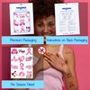 Holiday Temporary Tattoos for Kids Girls Boy Adults, American Holiday Tattoos Stickers, Holiday Party Favors Gifts, Holiday Stocking Stuffers for Kids, Holiday Goodie Bag Stuffers (BREAST CANCER)