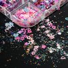 Heart Nail Art Glitters Sequins Mixed Hollow Star Flower Nail Sequins Star Holographic Flake Nail Glitter Powder Hexagon Chunky Glitter Confetti for Acrylic Nails Decorations DIY Crafts