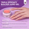 SAVILAND Builder Nail Gel Set with Nail Drill - 3 Pcs Hard Gel(VE&VB5&Kerain) Clear Pink Nudes Builder Nail Gel with Lamp Nail Brush Nail Strengthener Gel for Nail Extension Shaping DIY at Home Salon
