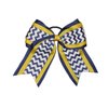 New "NAVY YELLOW CHEVRON" Cheer Hair Bow Pony Tail 7 Inch Girls Cheerleading Practice Football Games School Uniform Hairbow Competition Grosgrain Ribbon
