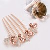 Xerling Rhinestone Butterfly Hair Comb Hair Accessories for Women Decorative Crystal Hair Side Comb Hair Piece for Bride Wedding Bridal Hair Jewelry (Champagne A)