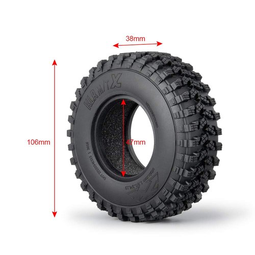 RCLIONS 4PCS 1.9inch RC Crawler Car Tires with Foam Insert for 1/10 RC Crawler Car SCX10,TRX4,SCX10-II,SCX10-III