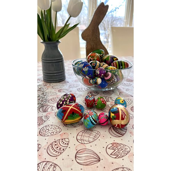 Importer AM Pysanky (Pisanki) Handpainted Polish Wooden Easter Eggs - Bakers Dozen (13 Eggs) Medium Size