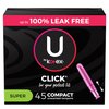 U by Kotex Click Compact Tampons, Super Absorbency, Unscented, 45 Count