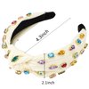 YISSION 1PC Crystal Knotted Headband for Women Non Slip Rhinestone Headband White Head Band Fashion Wide Headbands for Women Hair Accessories for Women Girls