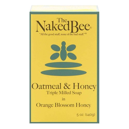 The Naked Bee Oatmeal & Honey Triple Milled Soap, 5 Ounce, Orange Blossom Honey