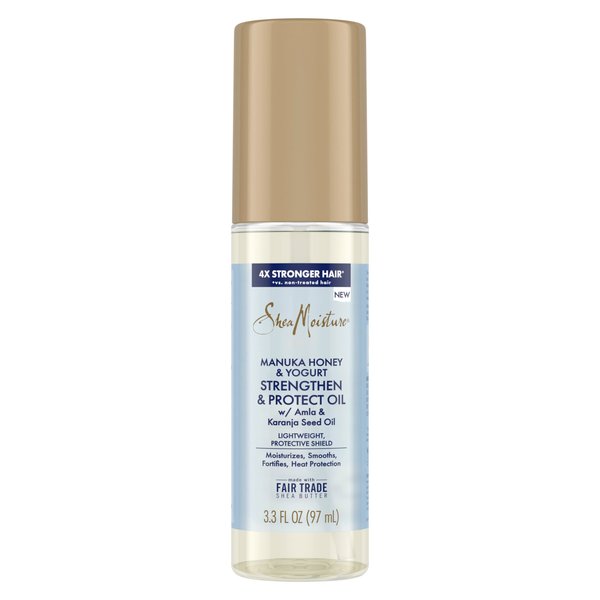 SheaMoisture Strengthen & Protect Oil Manuka Honey & Yogurt for A Lightweight, Protective Shield, 3.3 oz