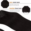 Lacerhair Hair Extensions Real Human Hair Ponytail with Magic Paste One Piece Black Wrap Around Ponytail Extension 18 Inch 80 Grams Hair Pieces for Women