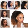 Curly Ponytail Extension for Black Women Drawstring Ponytail Hair Extensions 14'' Ombre Brown Synthetic Kinkys Curly Drawstring Ponytail for African Women