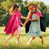 ERDOGLY Superhero Capes for Kids, Double-Sided Superhero Costume for Boys Girls 3-12 Year Old, Toddler Halloween Cosplay Dress up Birthday Gifts, Rose & Black