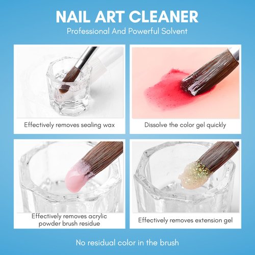 Makartt Nail Art Brushes Cleaner: Nail Polish Brush Bristles Restorer, Acrylic Nail Art Brush Cleaner Liquid for Solid Gel Polish/Nail Art Liner/Builder Gel/Dip Powder Manicure Brush - 70ml/2.36 Fl.oz