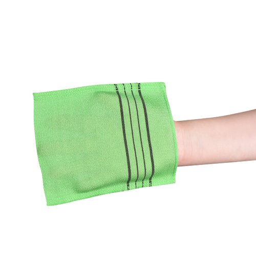 Sofrien Korean Exfoliating Towel Washcloth Mitts, Korean Italy Shower and Bath Towel (6.29 x 5.3 Inch, Green) Made in Korea (Green, 30 Pcs)