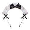 Jinshining Black Women Girls Lolita Headband Lace Bow Hair Band Maid Anime Cosplay Headwear Ribbon Bowknot Cute Hair Band Party Hair Accessories Women's Fashion Headbands Maid's Headband